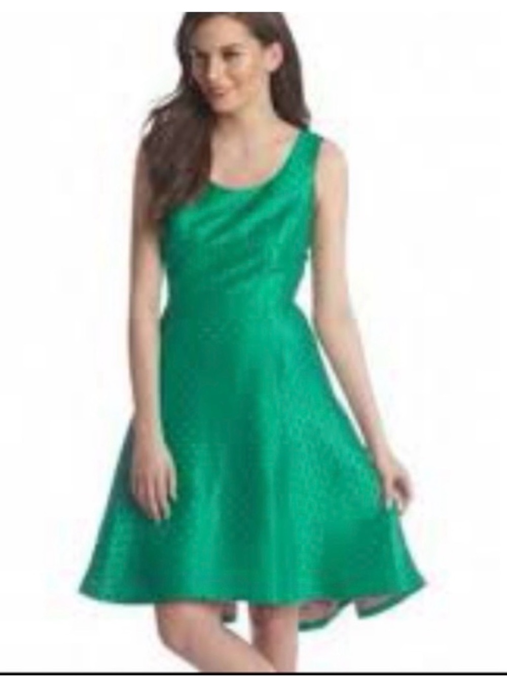 Jane Summers Sleeveless Emerald Green Midi Fit-and-Flare Dress with high-low hem